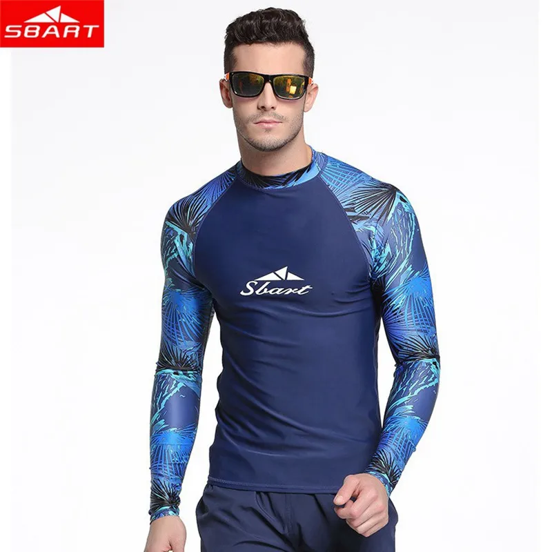 

Soft Men Long Sleeved Swimsuit Surf Swimwear Prevent Jellyfish Quick Drying Rash Guard Sunscreen Beach Diving UV T-shirt