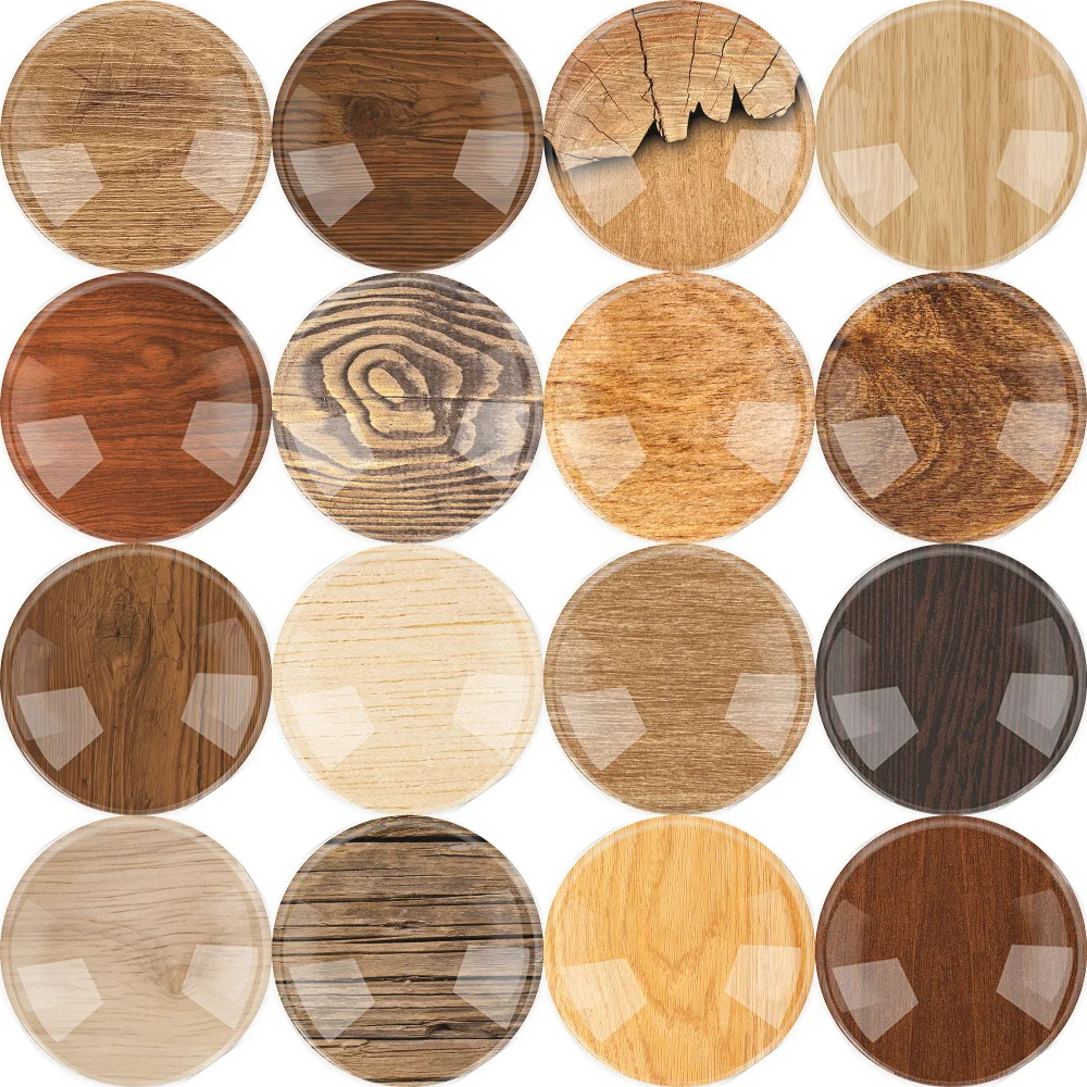 10~25mm 12~50pieces Wood grain Flatback Cameo Cabochon Domed Accessory Glass Cabochon DIY Handmade Glass Jewelry Accessorie