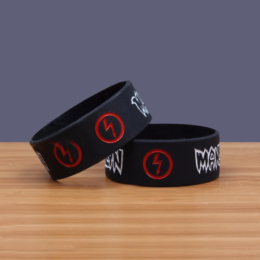 Marilyn Manson Silicone Bracelets&Bangles Wide Version Band Heavy Metal Music Band Prog/Art Rock Silicon Wristband SH281