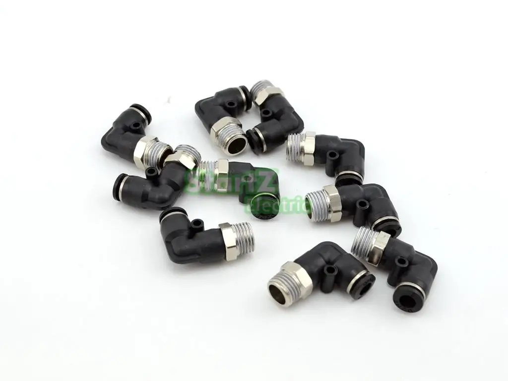 

10Pcs High quality 4mm X 1/4'' Thread Pneumatic Male Elbow Connector Tube Air Fitting