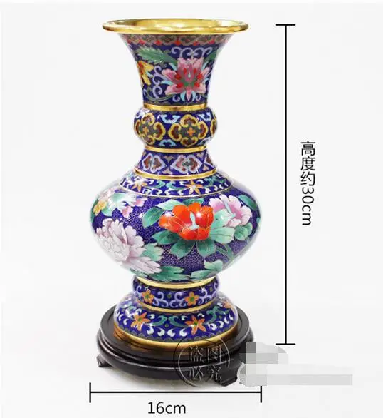 

Cloisonne vase 12 inch flower bottle Home living room office Decoration