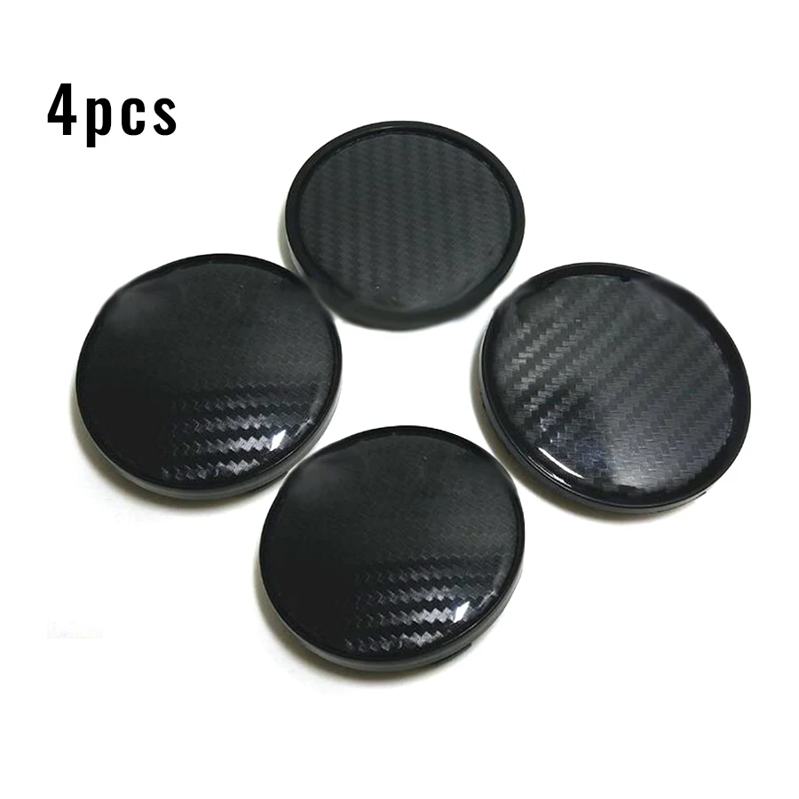 4pcs 60mm/ 58mm Black Carbon fiber ABS Car Wheel Center Hub Caps Decorative cover Set Car Accessories