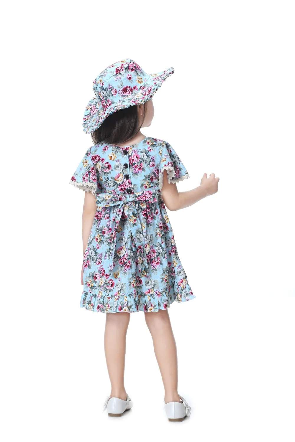 Flofallzique Summer Girls Leisure Fashion Cotton Baby Dress Brand Toddler Clothes Kids Costumes Ruffle Princess Party 1-8Y