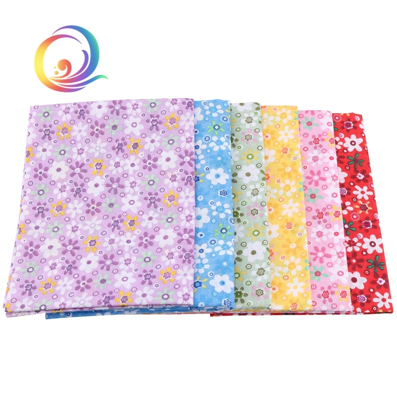 6pcs Thin Cotton Fabric Patchwork For Quilting Sewing Scrapbook Fat Quarters Tissue Bundle Needlework Floral Pattern 50cm*50cm