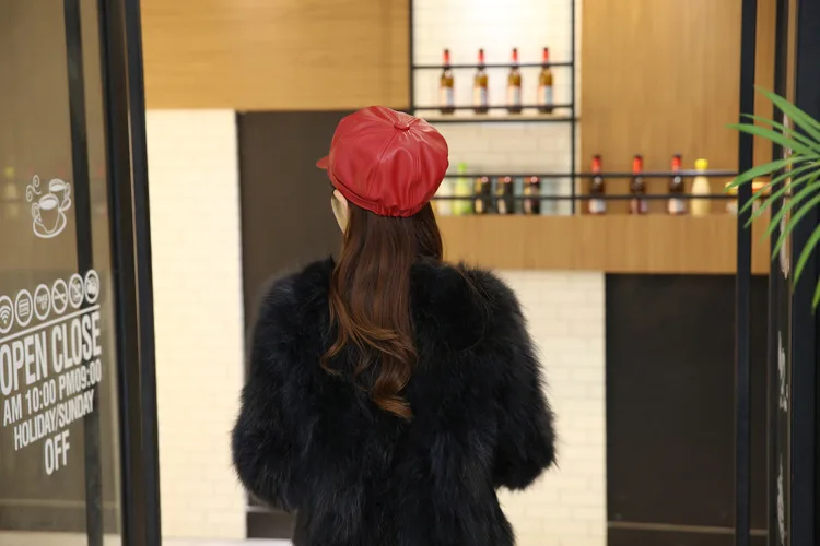 New Pu Leather Beret Hat Winter Hats For Women Men Painter Newsboy Cap Male Vintage Beret Female Black Boinas England Style Hat
