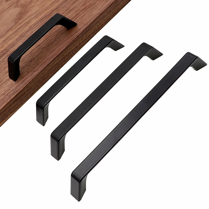 

RUNBAZEF FAST SHIPPING Black Finish Piano Black Hardware Collection European Style Garden Cabinet Handle Knob Door Pull Kitchen