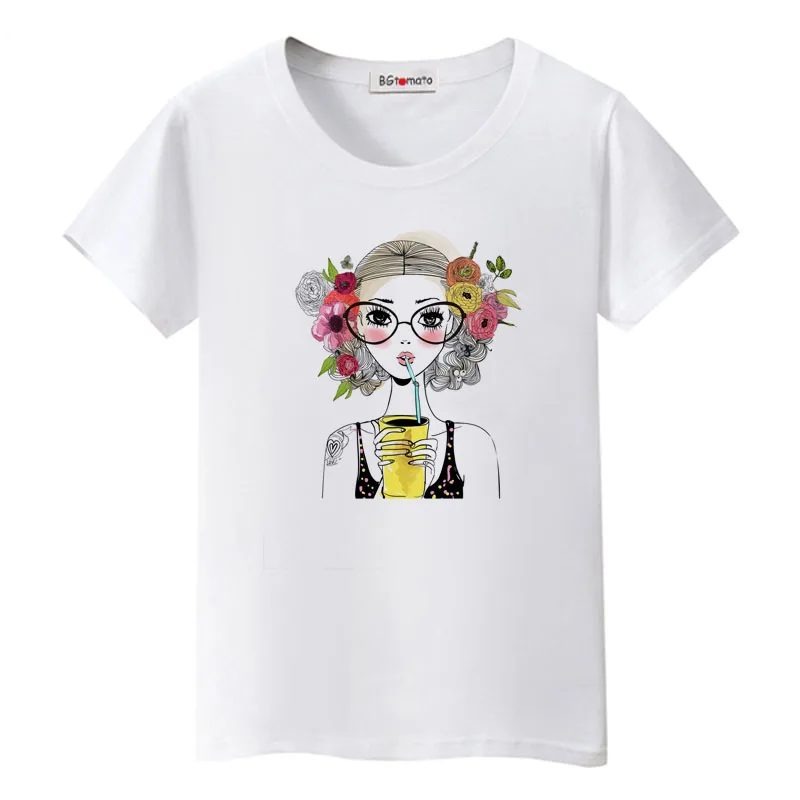 

BGtomato Lovely girl kawaii tshirt new arrival popular casual t-shirt women summer comfortable casual tops tees