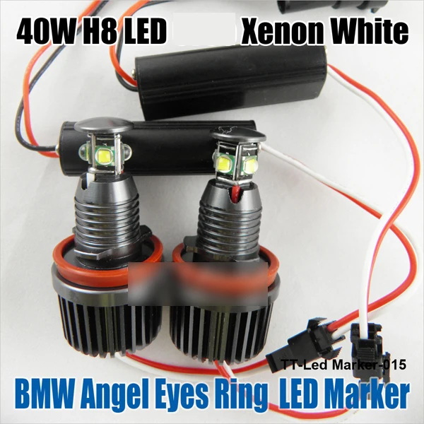 

2x 40W H8 white LED Angel Eye Halo Ring Marker Light Bulb Replacement Bulb Upgrade kit for 08-13 E63 E64(630 640 650 645 M6