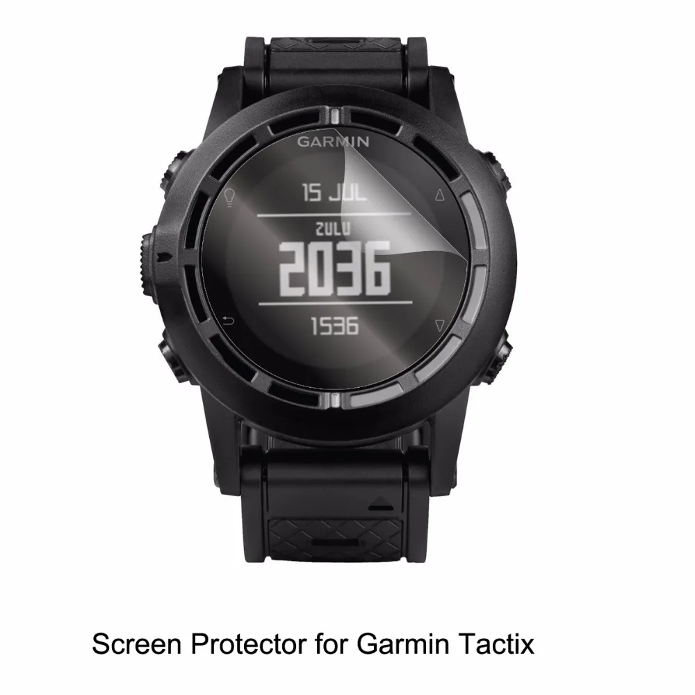 

3* Clear LCD PET Film Anti-Scratch / Anti-Bubble / Touch Responsive Screen Protector Cover for Smart Watch Garmin Tactix