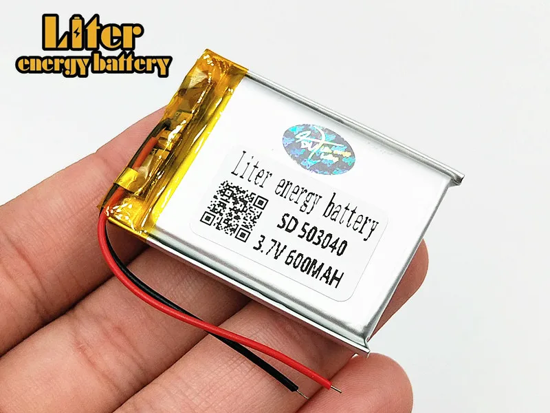 3.7V lithium polymer battery 503040 053040 Rechargeable Li-Po Batteries For MP3 MP4 MP5 GPS Bluetooth DIY audio / Toys 600MAH