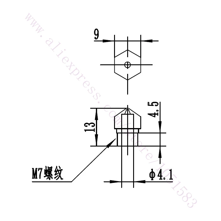 3PcsสแตนเลสสตีลMK10 ExtruderหัวฉีดM7 สำหรับFinder, Creator Pro, Wanhao D4 และI3,dremel,PowerSpec 3Dเครื่องพิมพ์