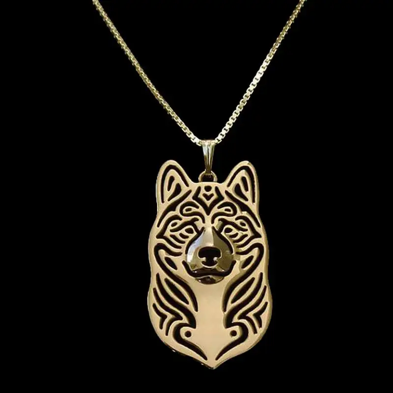 Lovers' Jewelry Alloy Pet Dog Necklaces Women Metal Akita Dog Necklaces Drop Shipping