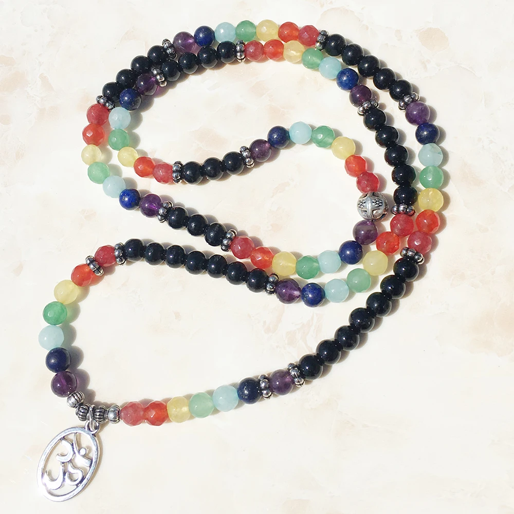 Imagem -02 - Mala Pulseira Chakra Pulseira ou Colar Chakra Meditação da Ioga para Mulheres Pure Pedra Natural Sn0069 108