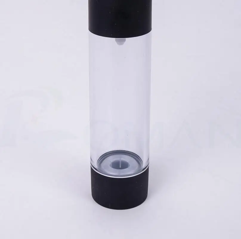 50ml Classic Black Vacuum Airless Pump Bottle Cosmetic Essence Oil Lotion Packaging Refillable Bottle LX1243