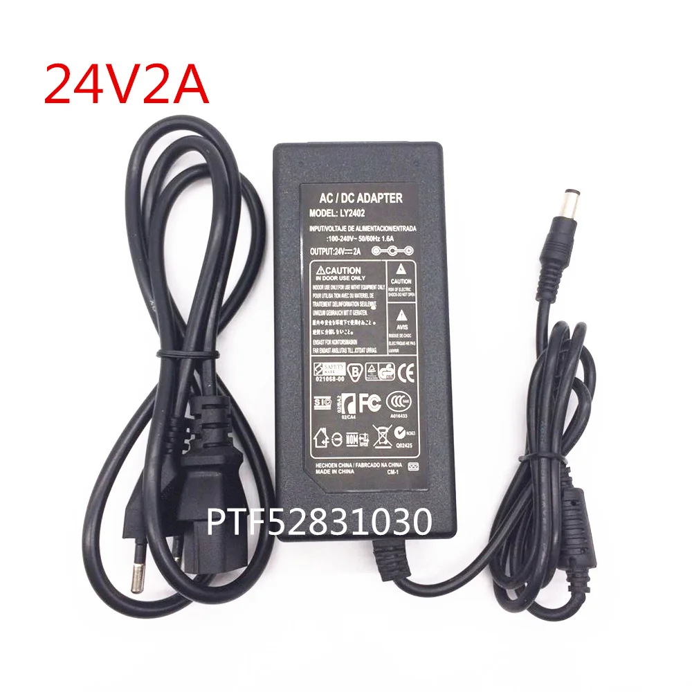 Adaptateur d\'alimentation 24 V AC à DC 24 v 1A 2A 3A 5A, convertisseur transformateur, chargeur d\'alimentation 24 V pour bande LED et logitech