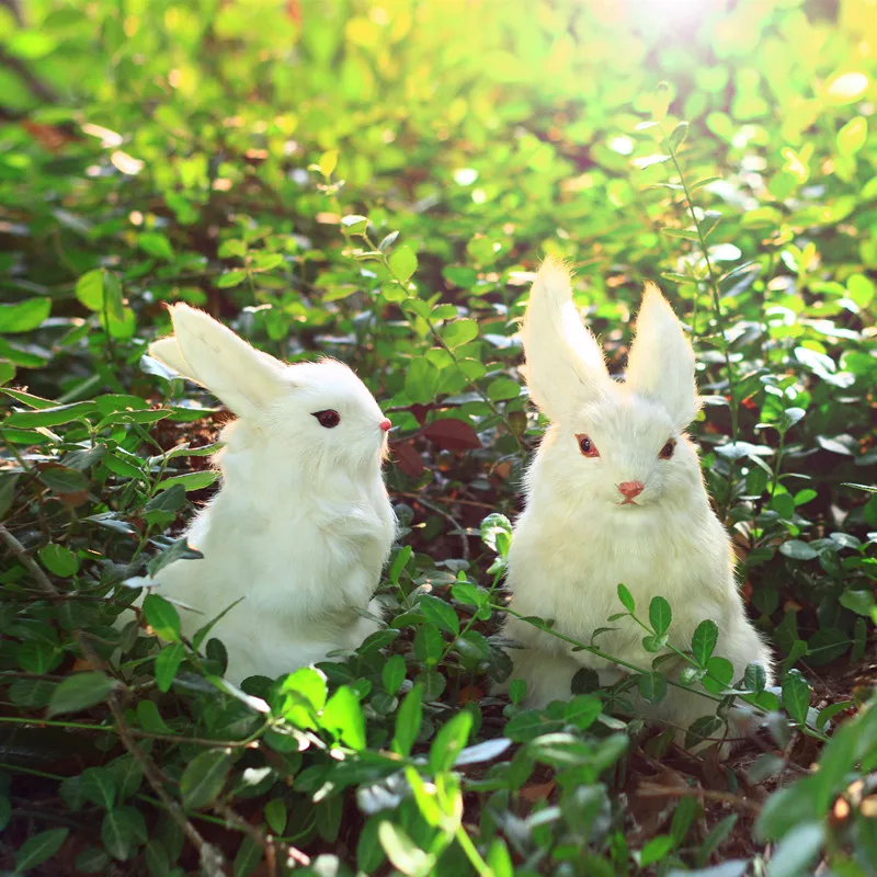 Zilin handicraft little bunny / cute fluffy white rabbit Easter rabbit two sizes for option