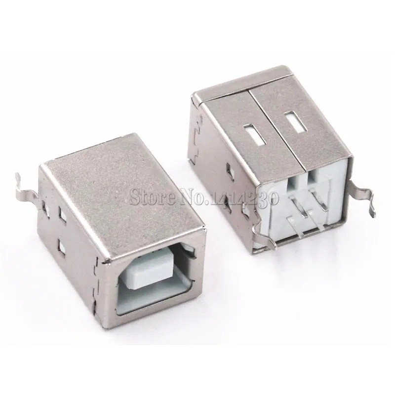 10Pcs Square USB B Type Female Socket Connector 180 Degree for Printer Data Interface