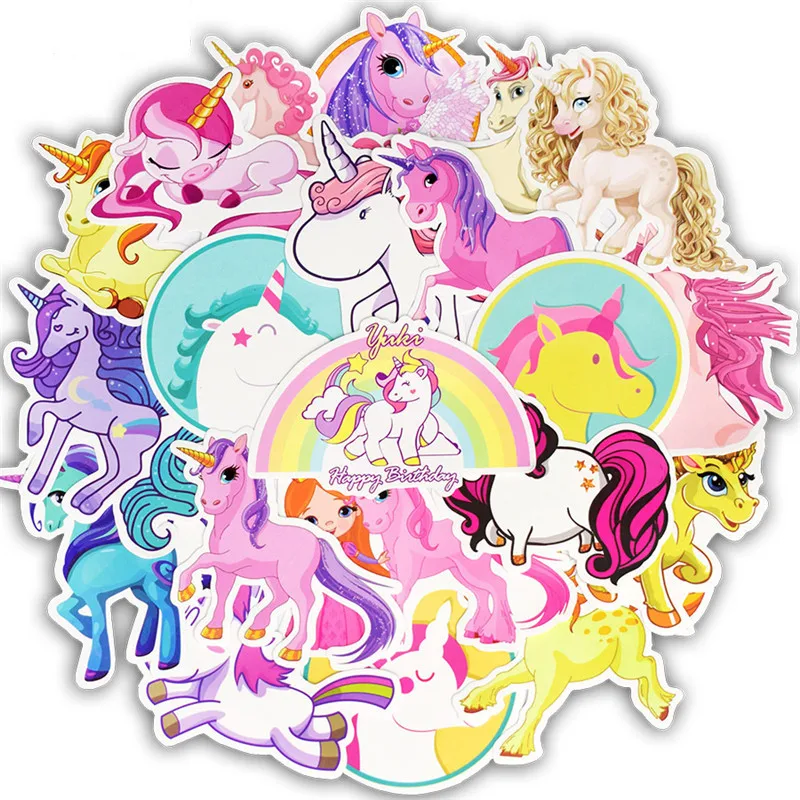 50Pcs Unicorn Series Sticker Cute Anime Dream Children Cartoon Sticker DIY Travel Case Notebook Refrigerator Graffiti