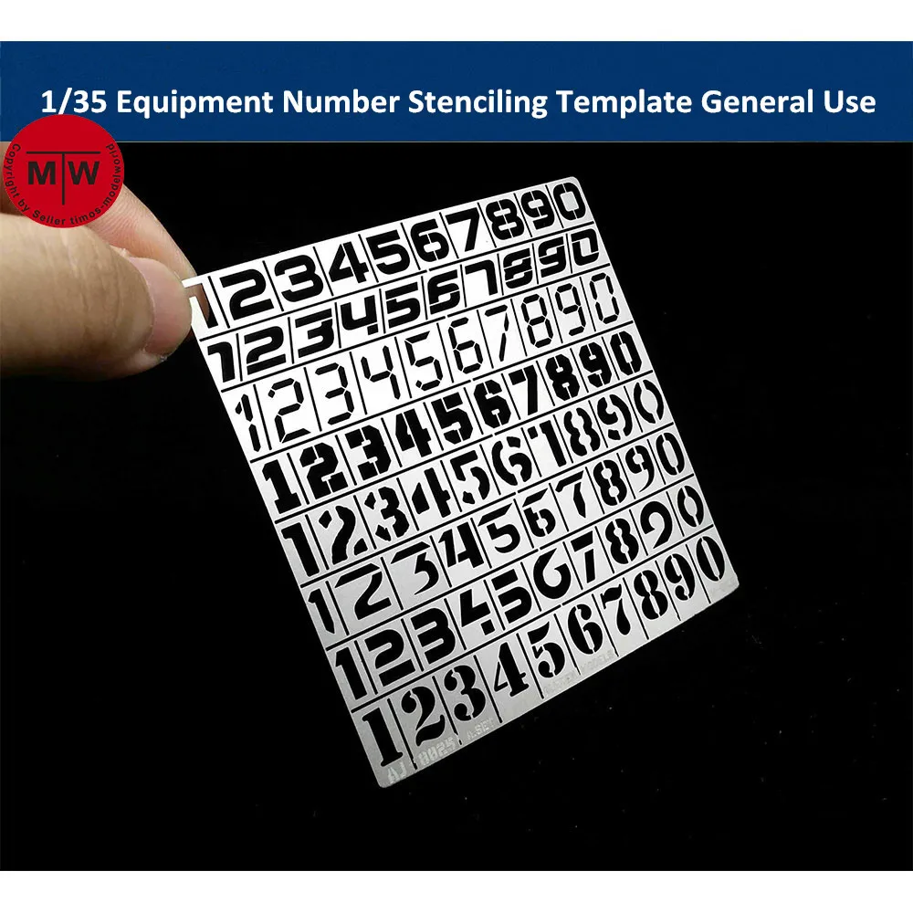 1/100 1/35 Scale Heavy Equipment Number Stenciling Template Leakage Spray Plate Tools for Gundam Military Model Kit AJ0025