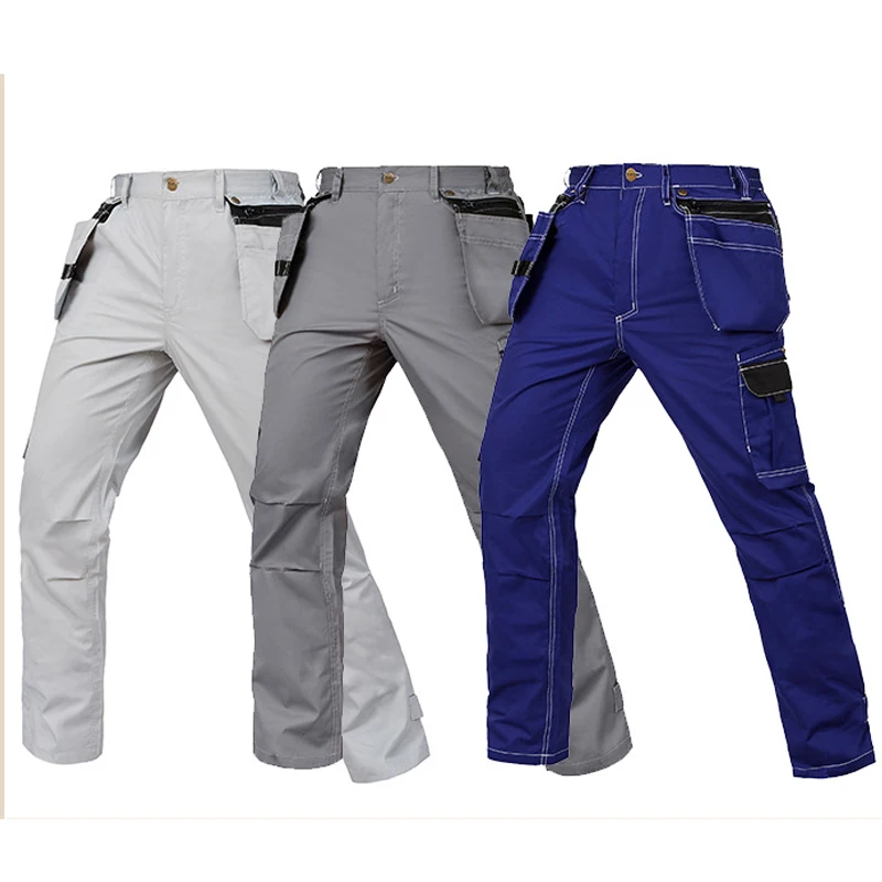 Working Pants Summer Thin Style Multi-pockets Work Trousers Plus Size Wear-resistance Factory Worker Mechanic Cargo Pants 3color