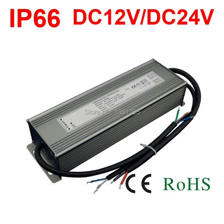 DC 12V 24V Power suply Dimmable LED Driver 100W 120W 150W 200W 300W Waterproof IP67 12 Volt lighting transformers 0-10V Dimming