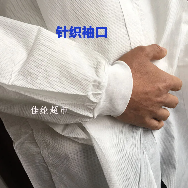 5pcs XL health Disposable coverall senior thickening non-woven SMS white coat insulated protective clothing dustproof gown