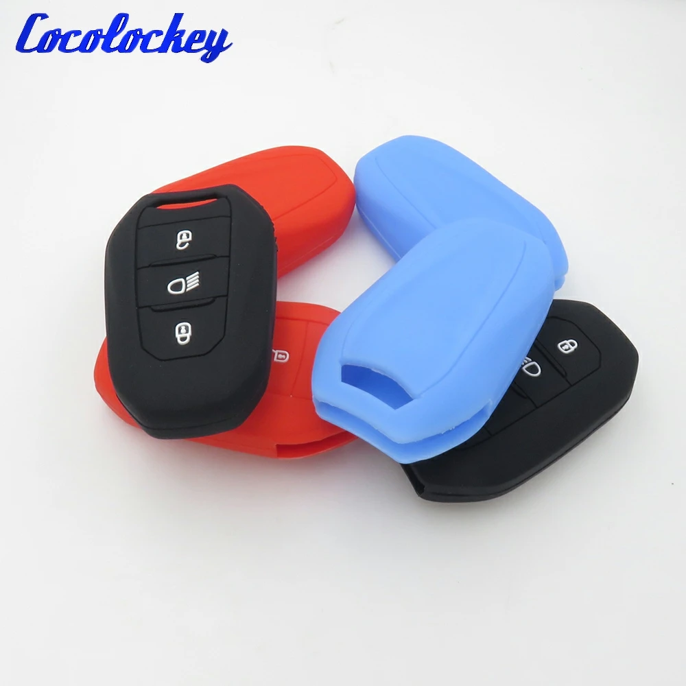 

Cocolockey Silicone Car Key Cover Case Holder for Peugeot 308 408 508 2008 3008 4008 5008 Smart Remote Keyless Entry No Logo