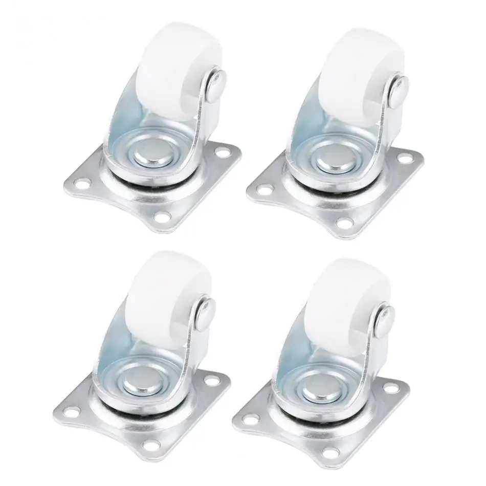 

4 Pcs/lot Universal Swivel Casters 1" 1.5" 2" 2.5" 3"Wheels White Roller Wheel For Furniture Trolley Chair Swivel Caster Wheel