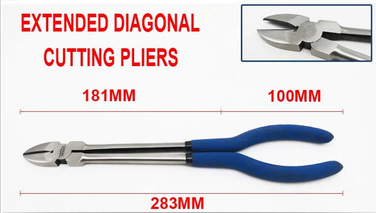 Free Shipping Extended Diagonal Cutting Pliers Straight Shank/Curved Handle Pointed Pliers Long Needle-nose Pliers