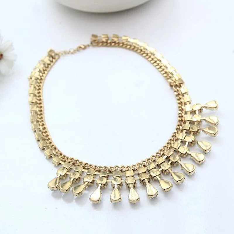 Manual chain water combination rhinestone fashion necklace #N025