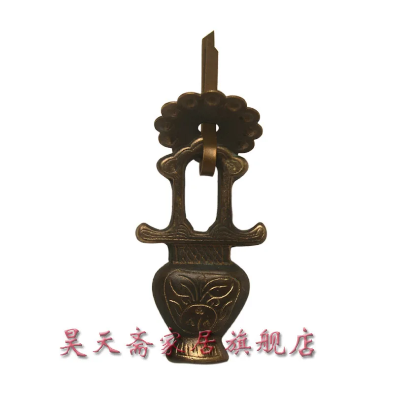 [Haotian vegetarian copper] cabinet handle \ drawer antique copper handle \ furniture handle copper HTE-132