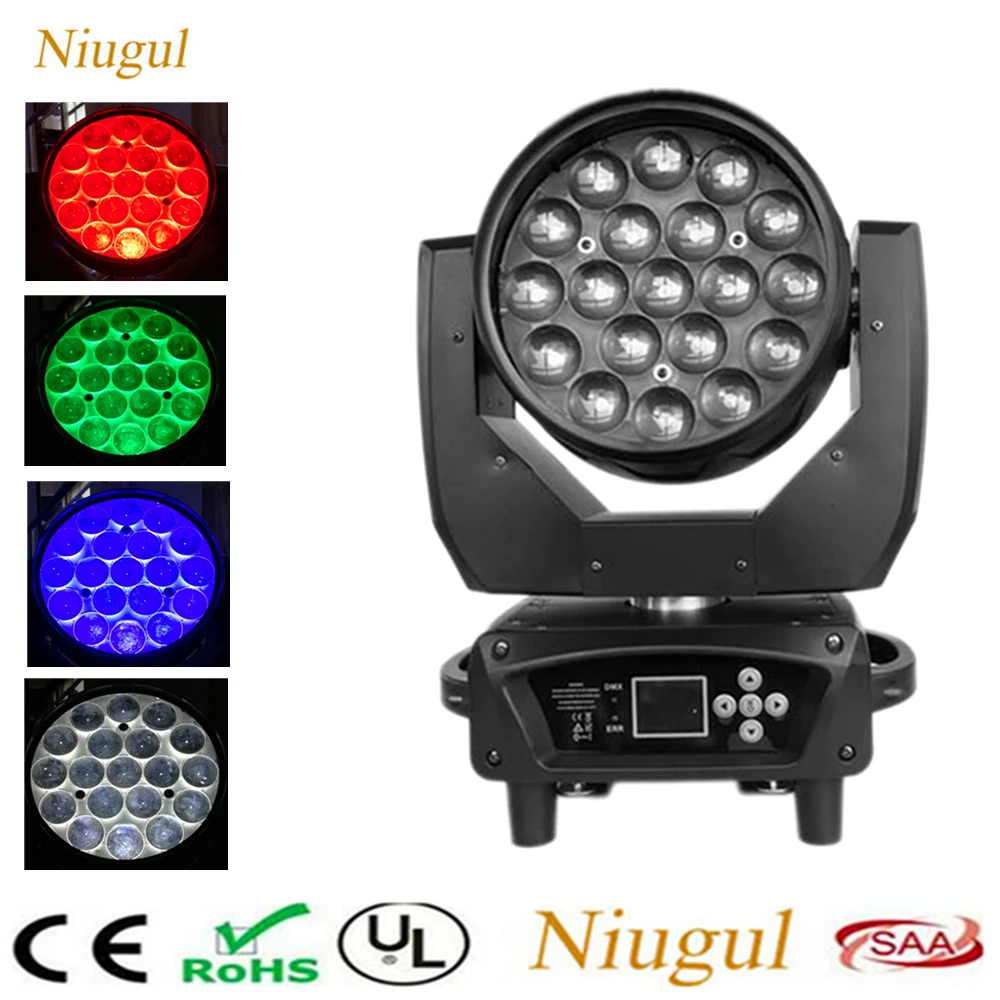 

19x15W LED Moving Head Zoom Beam Wash Light DMX512 LED Beam Zoom Stage Lighting Dyeing Wash Effect Music DJ Disco Bar Equipment