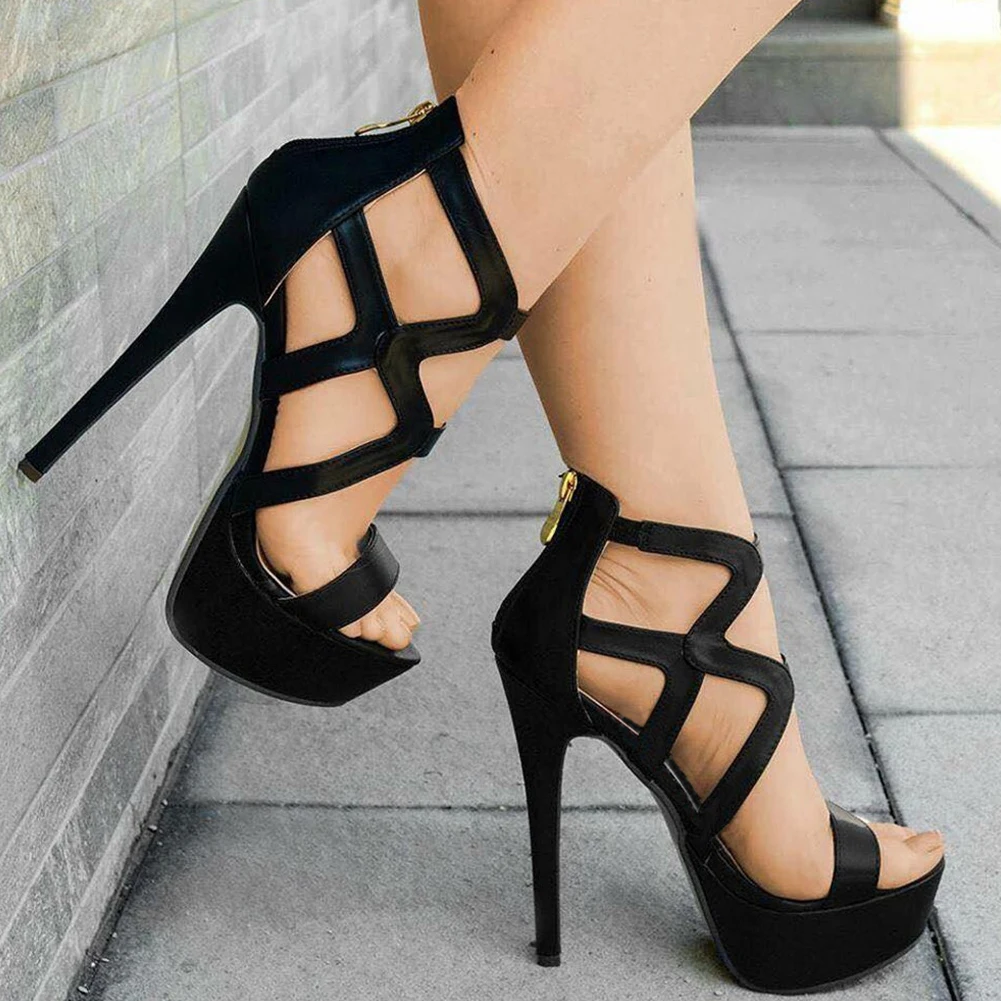 

Big size 35-47 top quality high heels brand luxury customize shoes woman party sexy black women shoes summer sandals woman 2020