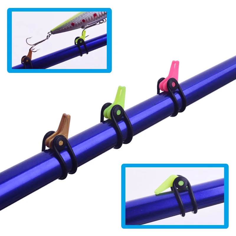 10 Buah/Lot Joran Plastik Kait Pancing Pemegang Penjaga Aman Aksesori Umpan Kait Jig Menjaga Aman untuk Alat Casting Umpan