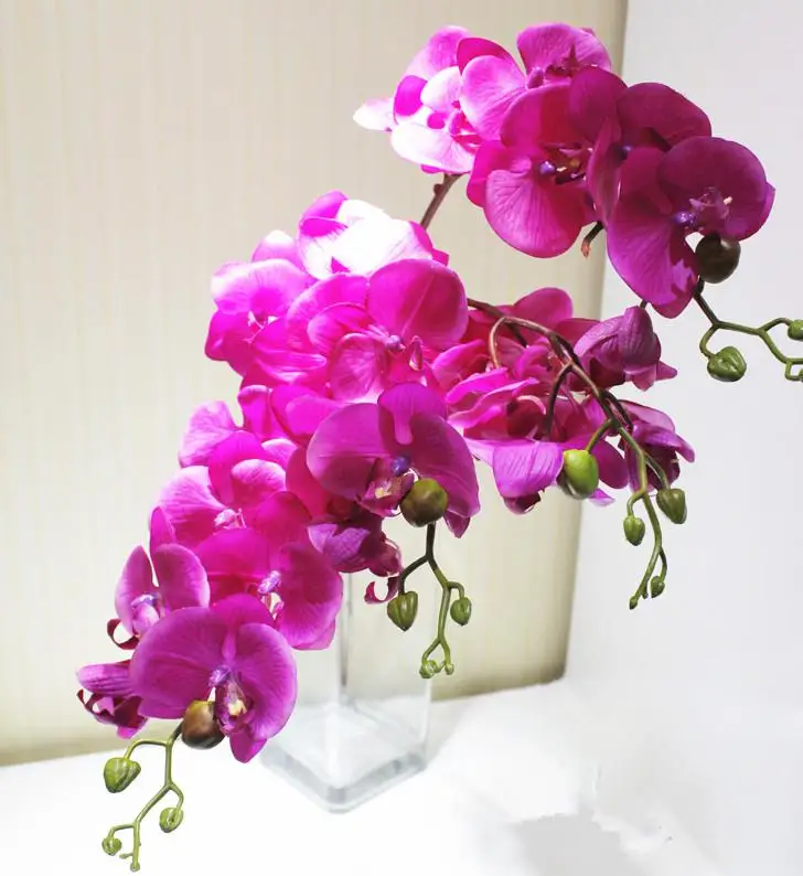 

PU Phalaenopsis Real Touch Butterfly Orchid Fake Orchids 4 colors Artificial Orchid Flower For Wedding Decoration Wholesale