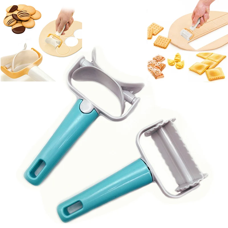 

2018 New 2Pcs/Set Rolling Angel Biscuit Cookies Cutter Mold Maker Cake DIY Decorating Stamp Fondant Dough Roller Dropshipping