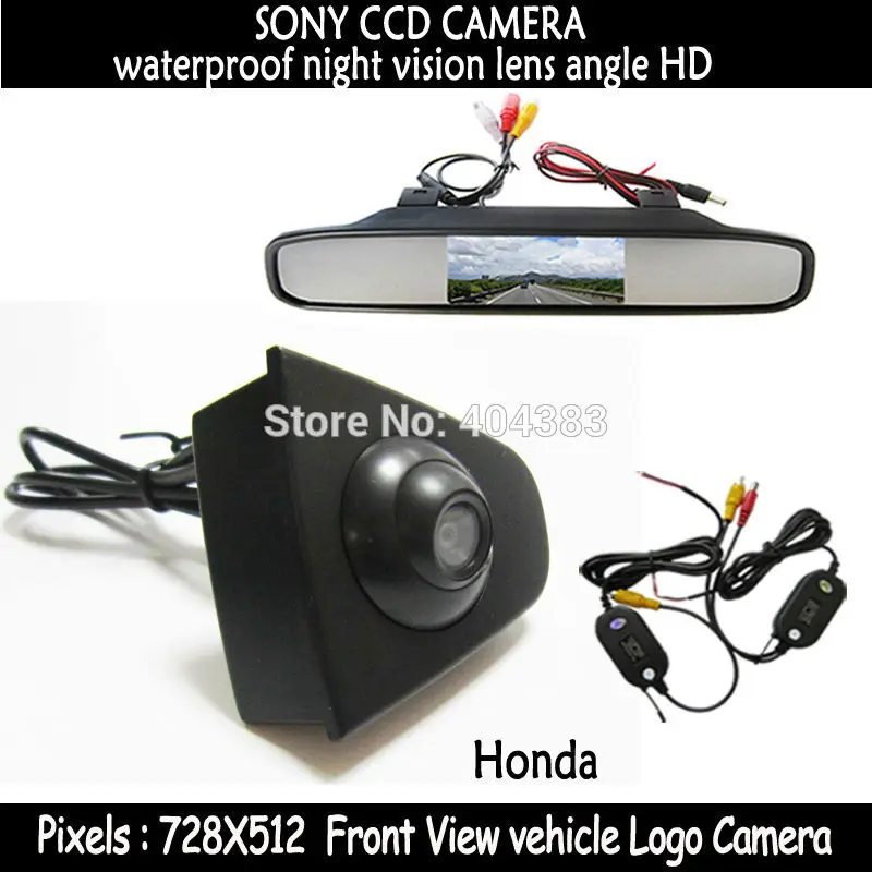 

wireless sony CCD Vehicle logo Front view cameral 4.3 Inch LCD Monitor for Honda Odyssey New accord Civic CRV Spirior Crosstour