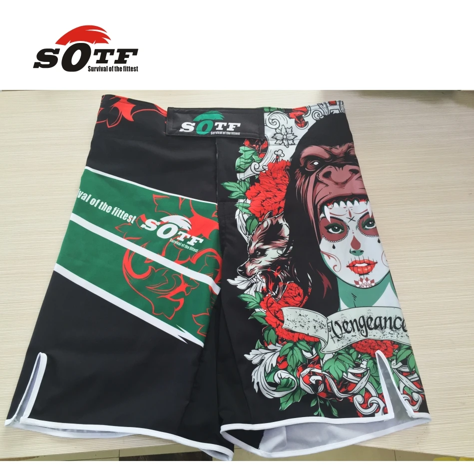 SOFT green the Beast mma combat training boxing breathable sports shorts Tiger muay thai boxing shorts pretorian boxeo mma pants