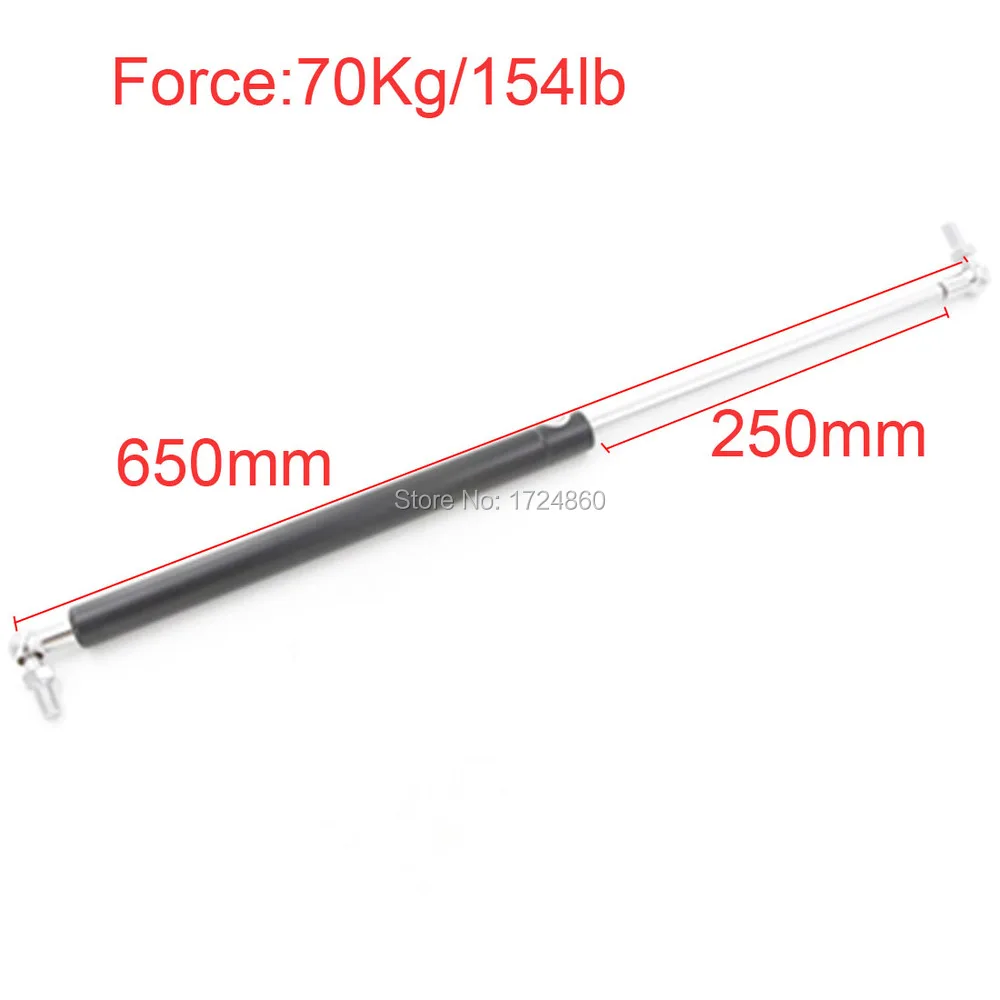 70KG 154lb 650mm Force 250mm Long Stroke Auto Gas Spring Hood Lift Support 650*250mm Central Distance M8 Gas Springs in Springs