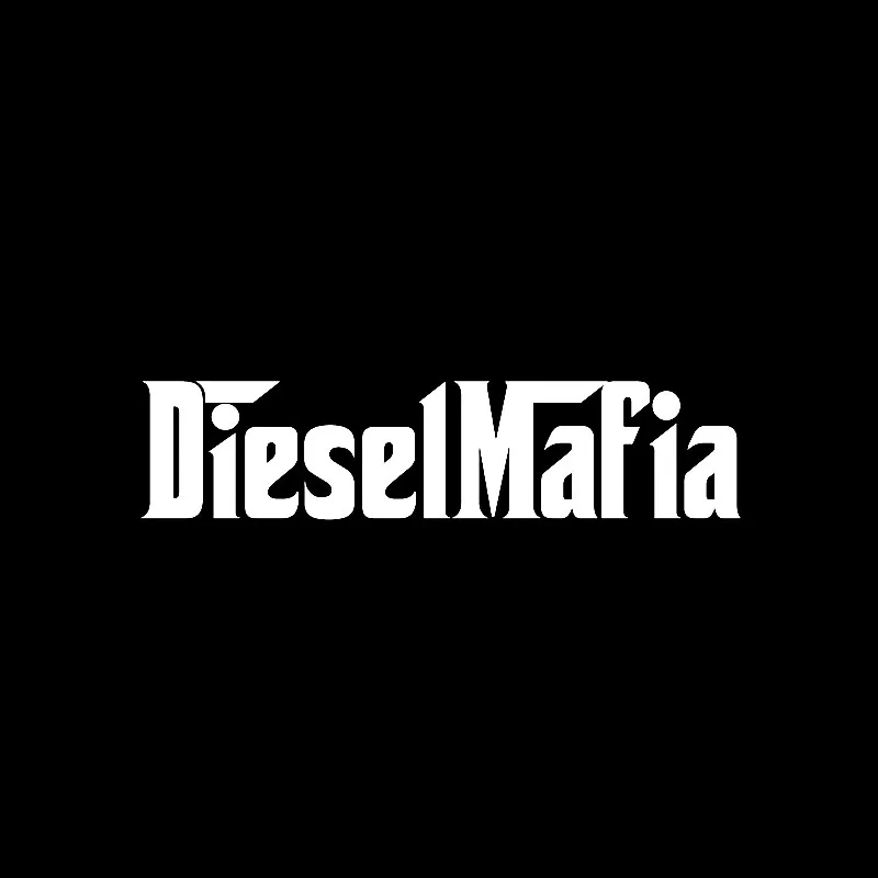 YJZT 12.7CM*3CM Diesel Mafia Vinyl Car Stickers Decals Black/Silver C3-0866