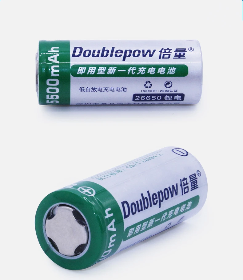 1 PCS .. Batteria al litio Doublepow 26650, 3.7V 5500mAh, batteria ricaricabile 26650, grande capacità adatta per torcia