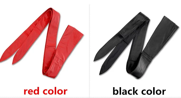 Free Shipping New Popular Long Black Soft Leather Cummerbands Bow Wide Waistband Hot Brand Belts Bowknot Cummerbund Dress Women