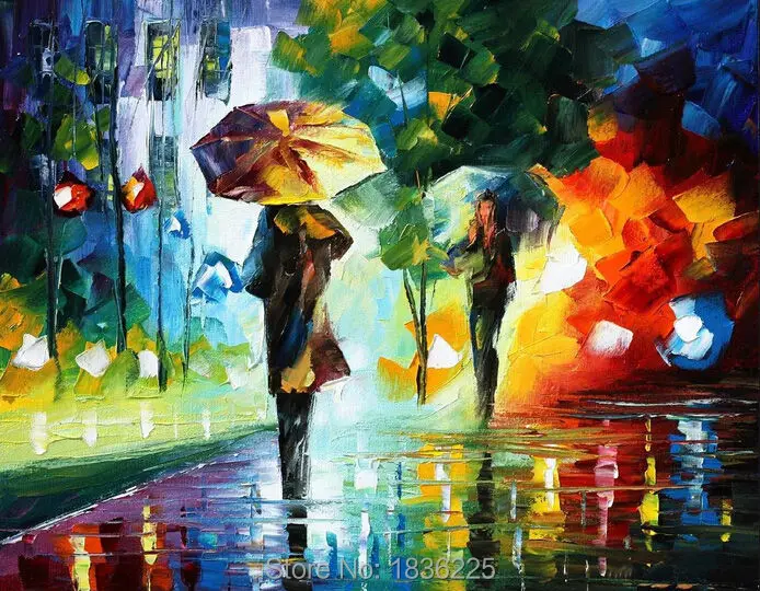 Unique Design Women with Umbrella in Desert Professional Strong Artists Team Handpainted Oil Painting sticker for living room