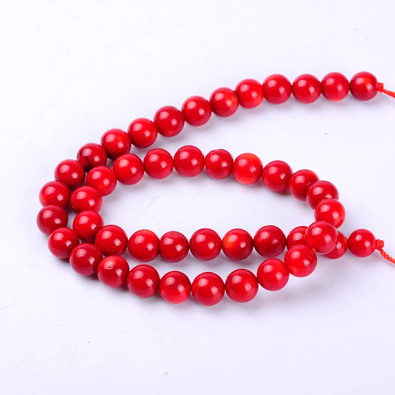 1Pack/Lot 10mm High Quality Round Natural Red Pink Orange Coral Loose Spacer Beads DIY For Bracelet Necklace Jewelry Making