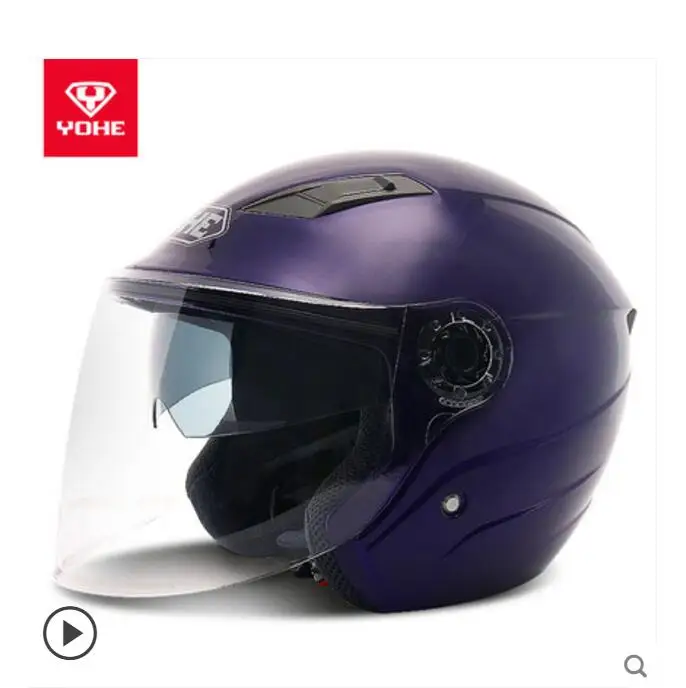 Summer New YOHE Double lens Motorcyce Helmet YH837A Half Face Motorbike Helmets Casco made of ABS PC Visor Lens size M L XL XXL