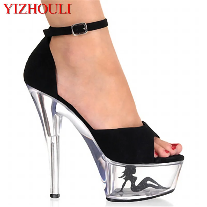 

High Heels for Women, Sexy High Heel Sandal for Women, 15cm High Heel Waterproof Catwalk Dance Shoes