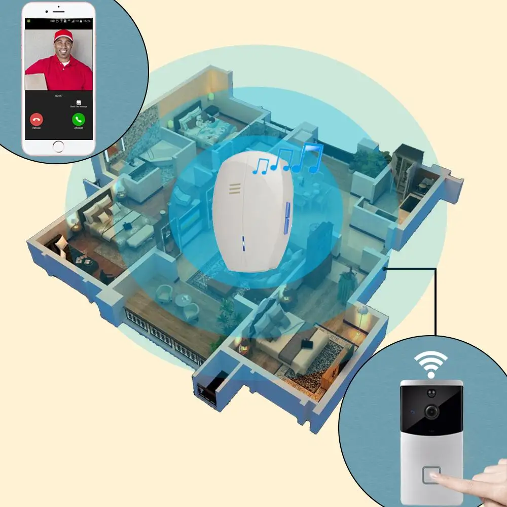 ICSee-Smart IP Video Intercom, WiFi Vídeo Door Phone Bell, WiFi Campainha, IR Alarme, Câmera de Segurança Sem Fio para Apartamentos