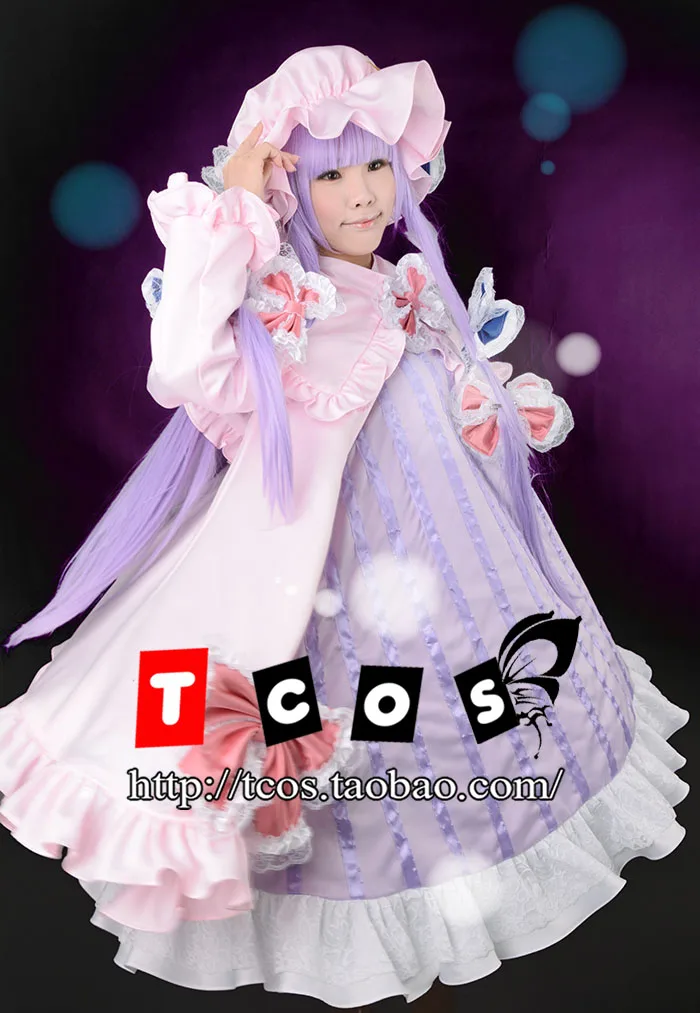 

Patchouli Knowledge Cosplay Costume with hat and bows 110