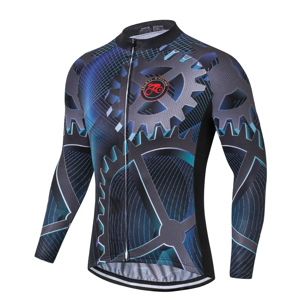 TELEYI Pro Team Gear Cycling Long Sleeve Uniforms Ropa Ciclismo Jersey MTB Bike Shirts Cycling Wear Clothes