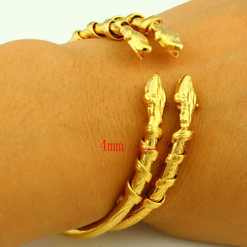 Adixyn Ethiopian Dragon Bracelet For Women Men Gold Color Bangle jewelry Ethiopian/USA/African Animal bracelet bangles Items